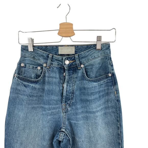 Everlane The‎ ’90s Cheeky Straight Jean Curvy Organic Cotton Blue Size 25 Crop - Picture 3 of 12